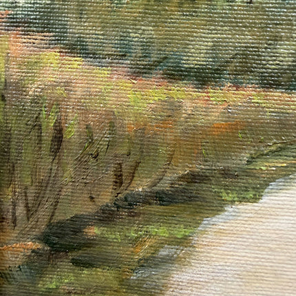 Authentic Landscape Oil Painting "Country Path" Elegant Small Artwork Holland Art Shop