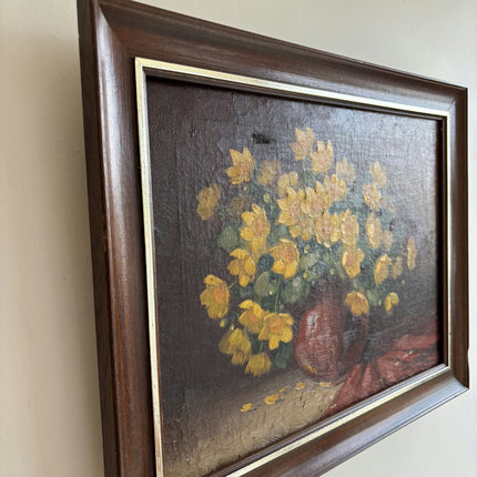 Handcrafted Floral Still Life Oil Painting "Yellow Bouquet" Traditional Artwork Holland Art Shop