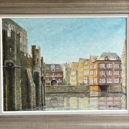 Elegant Cityscape Oil Painting "Stone Gate" Handcrafted Large Artwork Holland Art Shop