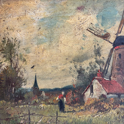 Refined Landscape Oil Painting "Gilded Frame" Vintage Small Art Holland Art Shop