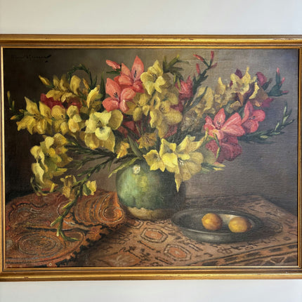 Rustic Floral Still Life Oil Painting "Flower Vase" Refined Large Artwork Holland Art Shop
