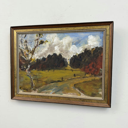 Authentic Landscape Oil Painting "Framed Drawing" Original Small Art Holland Art Shop