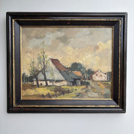 Timeless Landscape Oil Painting "Thatched Roof" Handcrafted Art Holland Art Shop