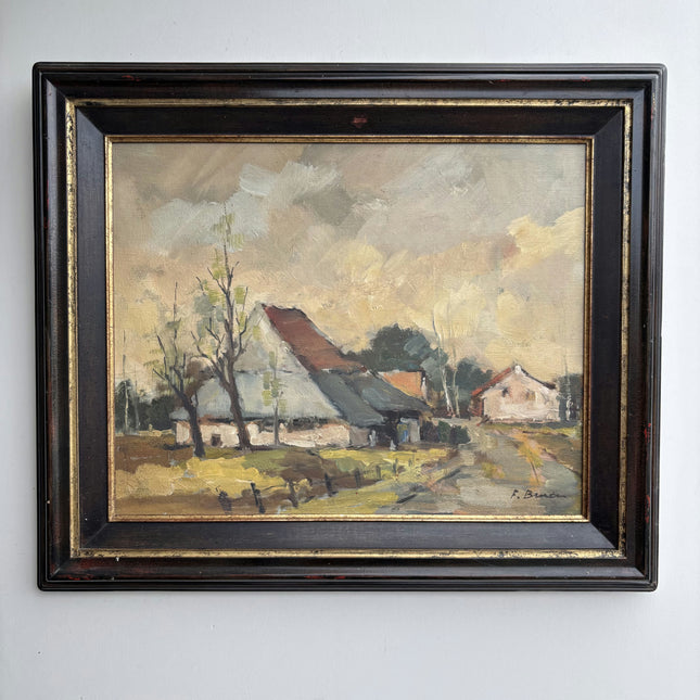Timeless Landscape Oil Painting "Thatched Roof" Handcrafted Art Holland Art Shop
