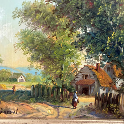 Handcrafted Landscape Oil Painting "Thatched Cottage" Original Small Artwork Holland Art Shop