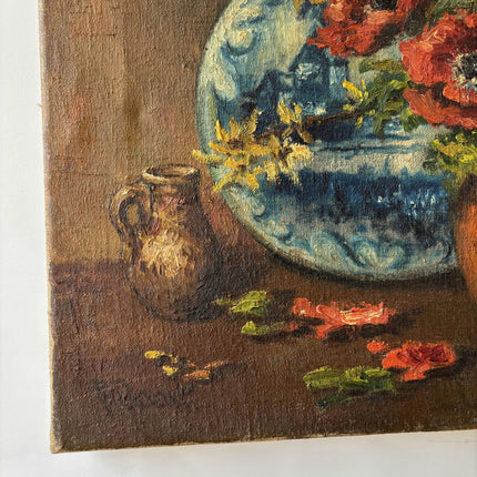 Detailed Flowery Still Life Oil Painting "Red Poppies" Classic Artwork Holland Art Shop