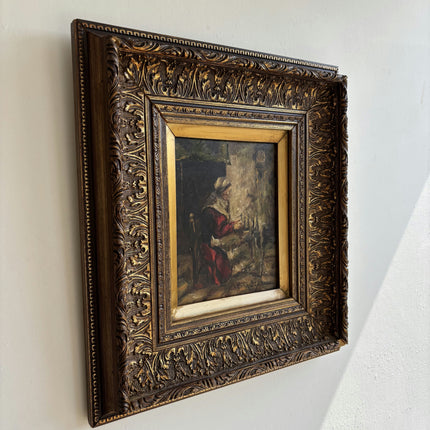 Handcrafted Interior Oil Painting "Seated Woman" Detailed Small Artwork Holland Art Shop