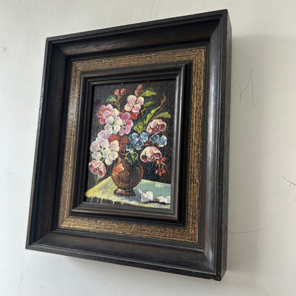 Vintage Flowery Still Life Oil Painting "Flower Vase" Expressive Small Artwork Holland Art Shop