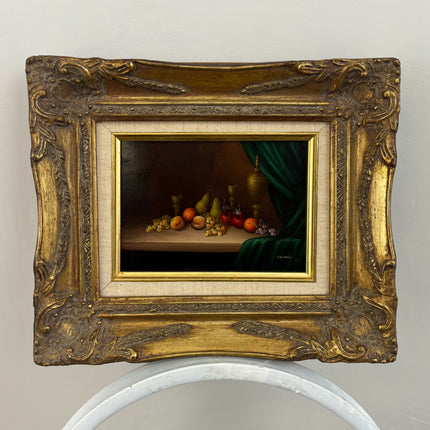 Vintage Still Life Oil Painting "Gilded Frame" Handcrafted Small Art Holland Art Shop