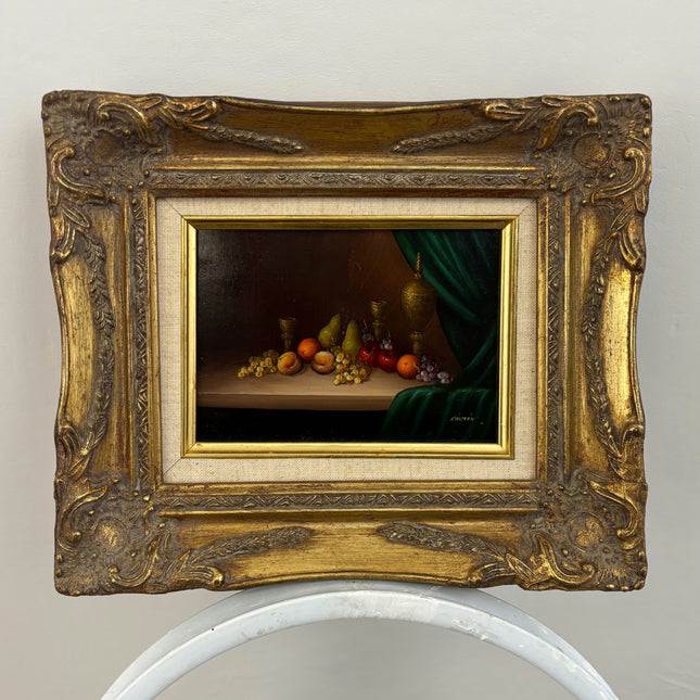 Vintage Still Life Oil Painting "Gilded Frame" Handcrafted Small Art Holland Art Shop