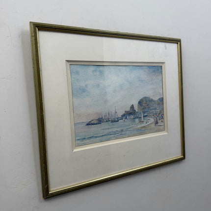 Refined Harbor Scene Aquarel "Sailboat Fleet" Elegant Art Holland Art Shop