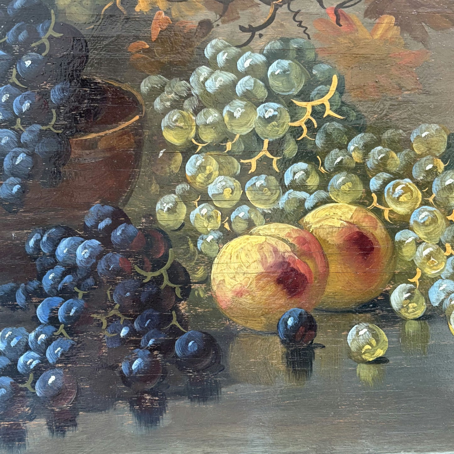 Original Oil Painting Still Life "Fruit Bowl Arrangement" Wonderful Large Art