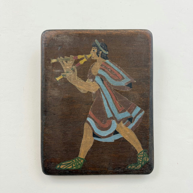 Detailed Portrait Oil Painting "Egyptian Flute Player" Handcrafted Small Art Holland Art Shop