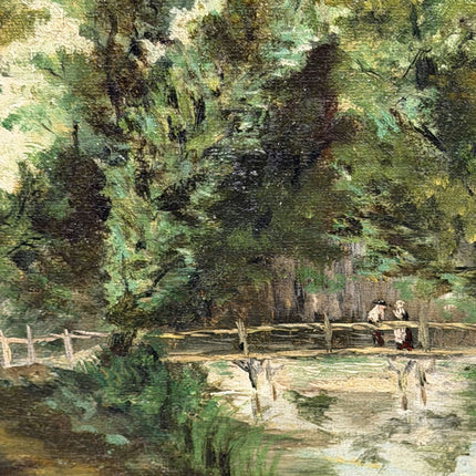 19th Century Antique Landscape Oil Painting "Framed Painting" Small Artwork Holland Art Shop