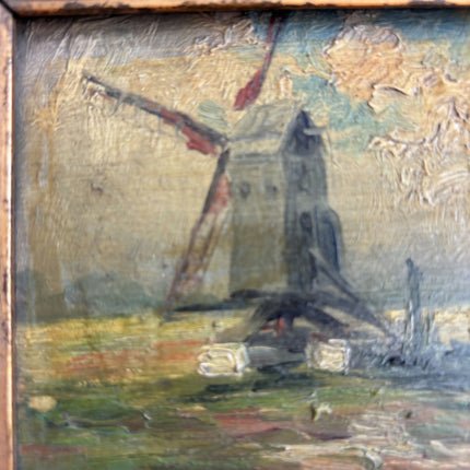 Antique Landscape Oil Painting "Gilded Frame" Handcrafted Small Artwork Holland Art Shop