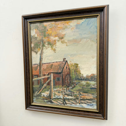 Classic Landscape Oil Painting "Water Wheel" Rustic Artwork Holland Art Shop