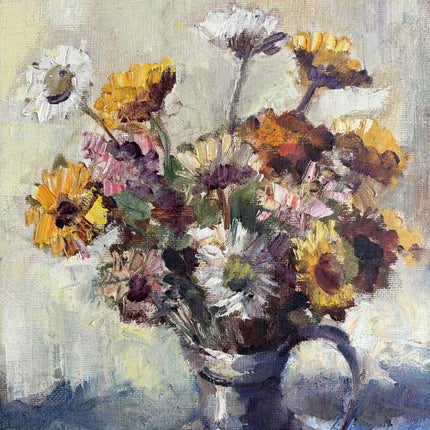 Classic Floral Still Life Oil Painting "Flower Vase" Authentic Small Artwork Holland Art Shop