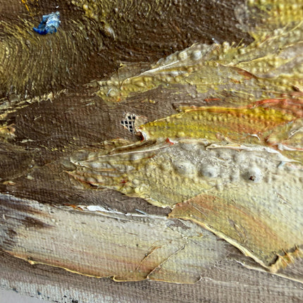 Handcrafted Landscape Oil Painting "Wheat Stubble" Expressive Art Holland Art Shop