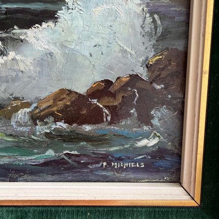 Refined Seascape Oil Painting "Ocean Painting" Detailed Small Artwork Holland Art Shop