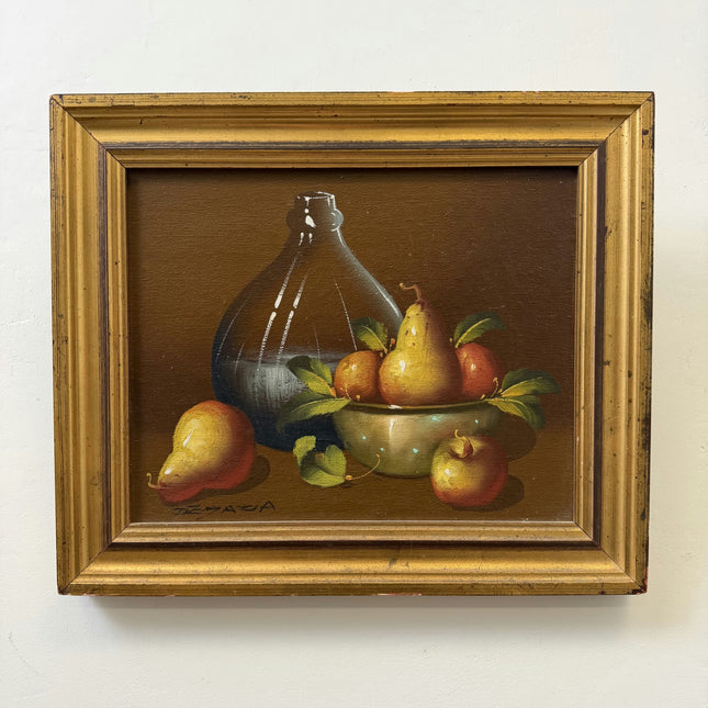 Refined Still Life Oil Painting "Pear Bowl" Handcrafted Small Art Holland Art Shop