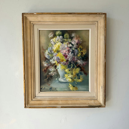 19th Century Oil Painting Floral Still Life "Flower Bouquet" Small Art Holland Art Shop