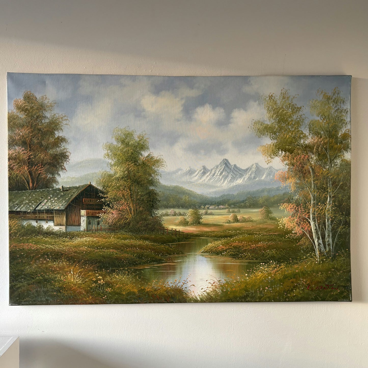 Wonderful Landscape Oil Painting "Weathered Barn" Expressive Large Art