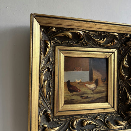 Authentic Animals Oil Painting "Gilded Frame" Traditional Small Artwork Holland Art Shop