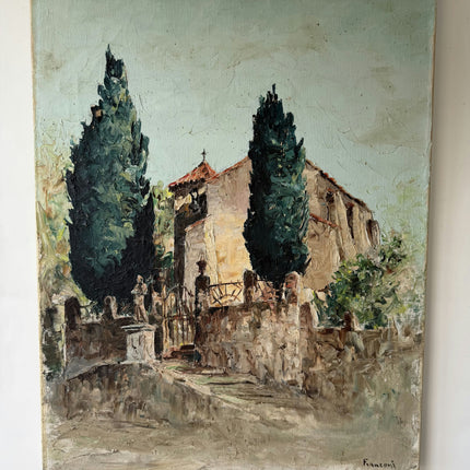 Vintage Cityscape Oil Painting "Tuscan House" Elegant Artwork Holland Art Shop