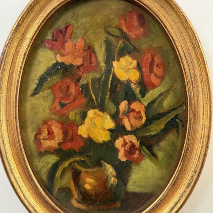 Elegant Floral Still Life Oil Painting "Flower Bouquet" Vintage Small Art Holland Art Shop