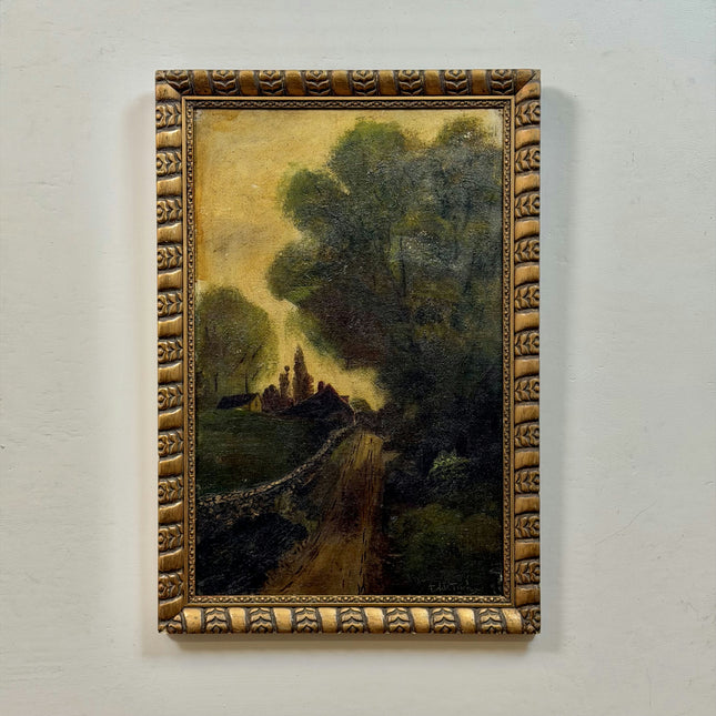 Antique Landscape Oil Painting "Country Road" Original Art Holland Art Shop
