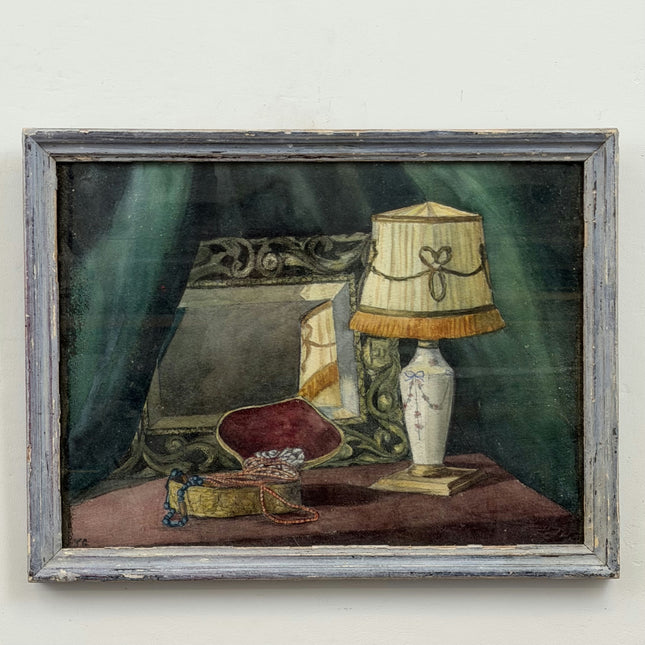 Refined Still Life Oil Painting "Table Lamp" Detailed Art Holland Art Shop