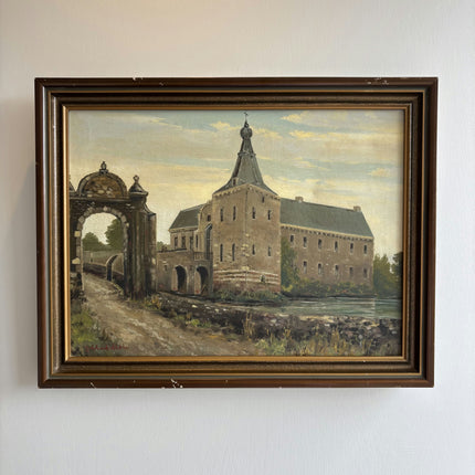Elegant Cityscape Oil Painting "Stone Church" Original Art Holland Art Shop