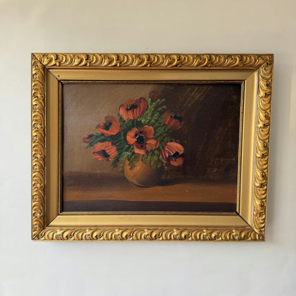 Rustic Floral Still Life Oil Painting "Poppy Bouquet" Classic Art Holland Art Shop