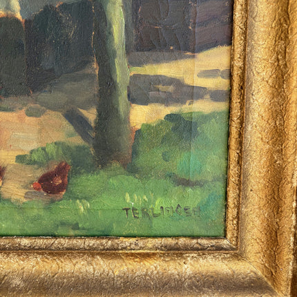 Timeless Farm Oil Painting "Woman Standing" Handcrafted Art Holland Art Shop