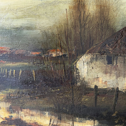 Classic Landscape Oil Painting "Rural House" Rustic Large Artwork Holland Art Shop