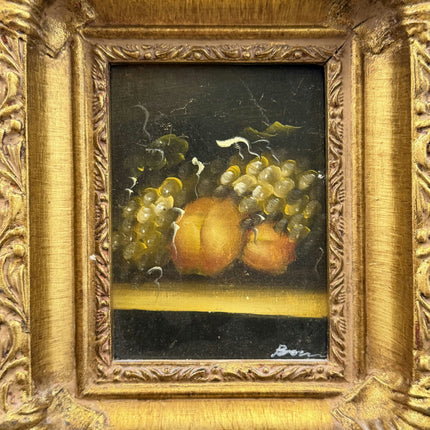 Handcrafted Still Life Oil Painting "Grapes Cluster" Timeless Small Artwork Holland Art Shop