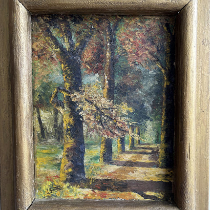 Vintage Landscape Oil Painting "Row Of Trees" Authentic Art Holland Art Shop