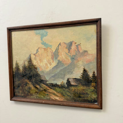 Authentic Landscape Oil Painting "Mountain Peak" Elegant Small Artwork Holland Art Shop