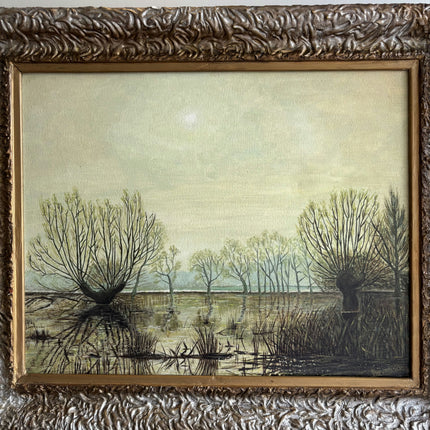 Vintage Landscape Oil Painting "Gilded Frame" Authentic Artwork Holland Art Shop