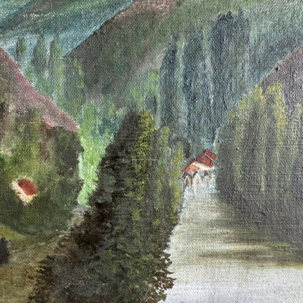 Original Landscape Oil Painting "River Boat" Elegant Small Artwork Holland Art Shop