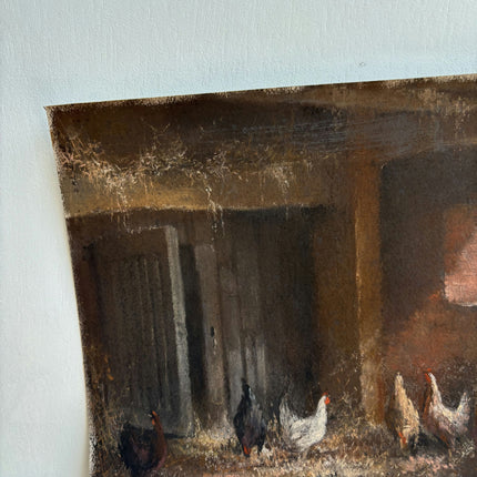 Timeless Animals Pastel "Group Chickens" Elegant Small Artwork Holland Art Shop