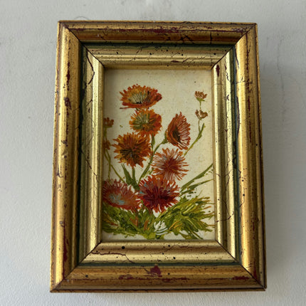 Authentic Floral Still Life Oil Painting "Golden Frame" Expressive Small Art Holland Art Shop