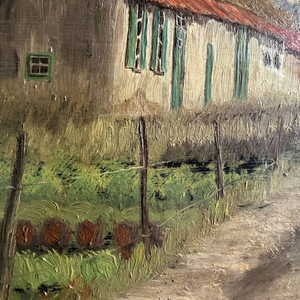 Expressive Farm Oil Painting "Thatched Cottage" Authentic Small Artwork Holland Art Shop