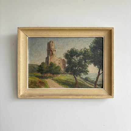 Vintage Landscape Oil Painting "Ruined Tower" Timeless Art Holland Art Shop