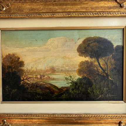 Original Landscape Oil Painting "Golden Frame" Handcrafted Artwork Holland Art Shop