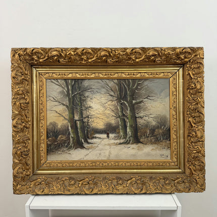Vintage Winter Landscape Oil Painting "Snowy Trees" Traditional Large Art Holland Art Shop