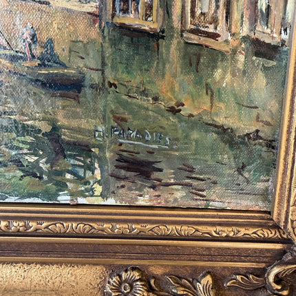 Refined Cityscape Oil Painting "City Canal" Traditional Artwork Holland Art Shop