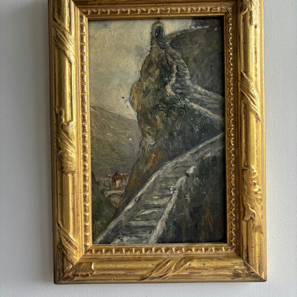 Rustic Scenery Oil Painting "Gilded Frame" Expressive Small Art Holland Art Shop