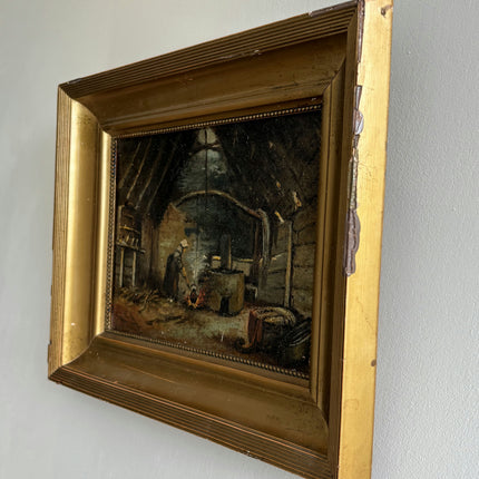 Rustic Interior Oil Painting "Gilded Frame" Refined Small Art Holland Art Shop