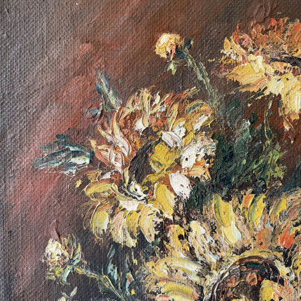 Rustic Floral Still Life Oil Painting "Yellow Bouquet" Traditional Large Art Holland Art Shop